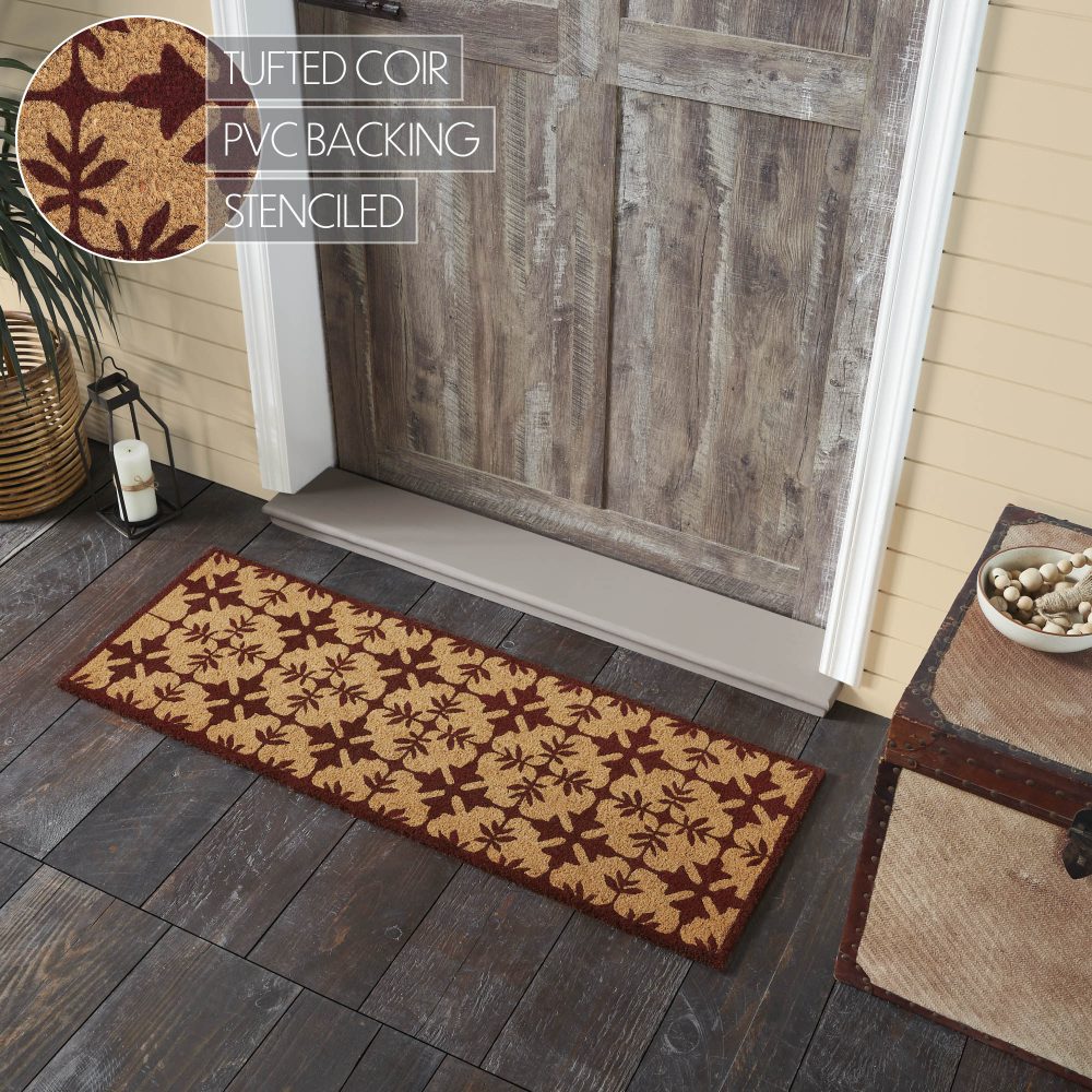 Charleston Mosaic Burgundy Coir Rug Rect 17x48 - Image 5