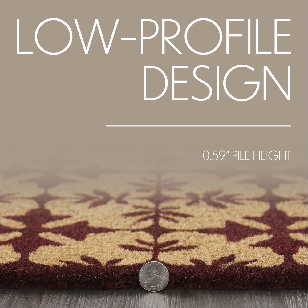 Charleston Mosaic Burgundy Coir Rug Rect 20x30 - Image 6