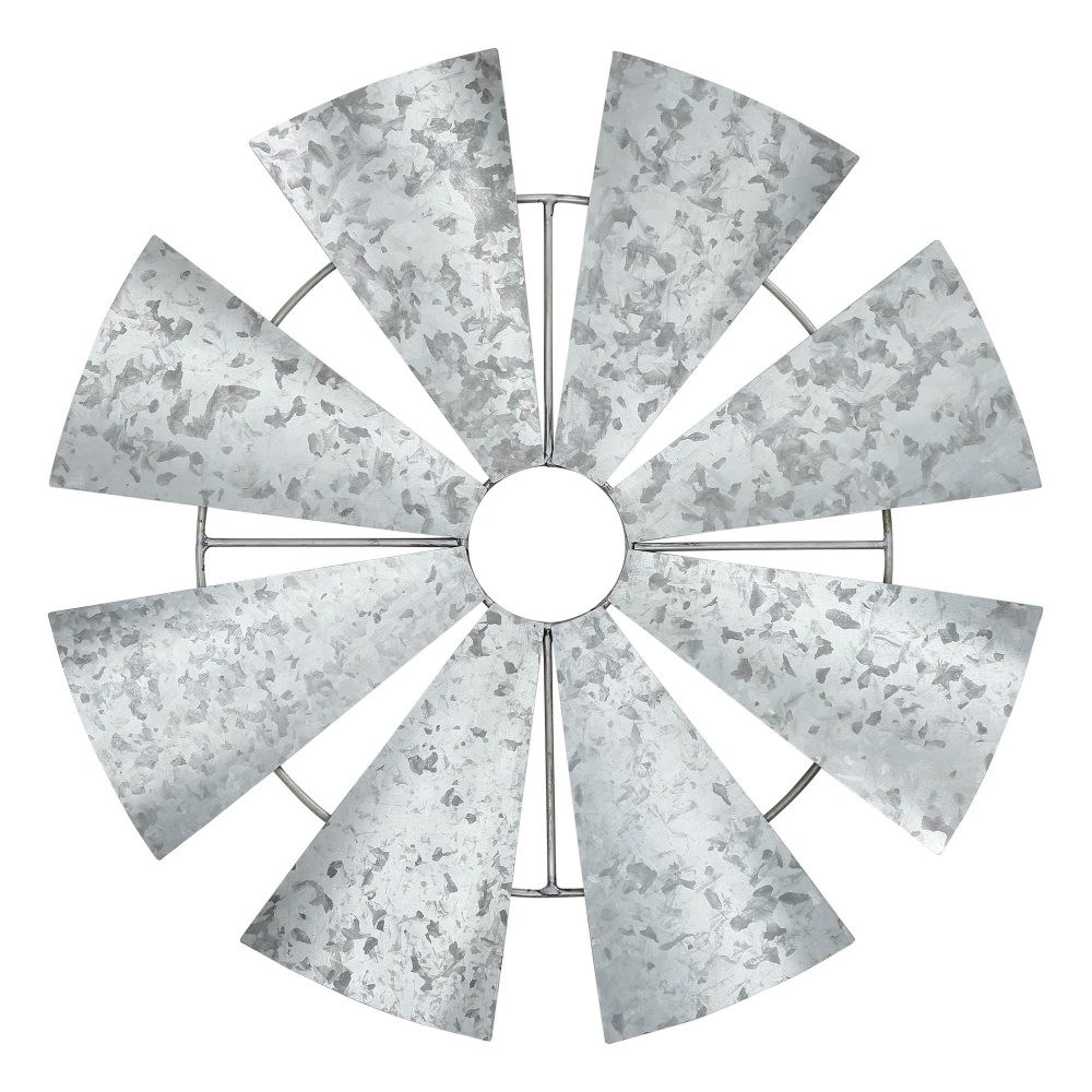 Galvanized Metal Windmill Blades Wall Hanging 16.75x16.75 - Image 2
