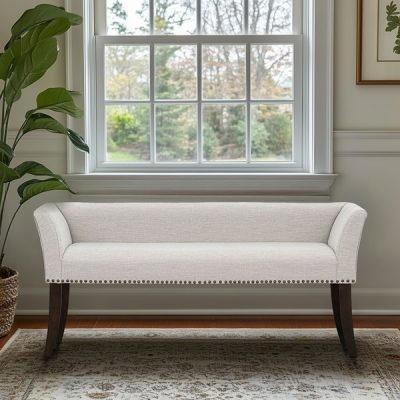 Madison Park Welburn Upholstered Bench in Cream, One Size MP105-1272