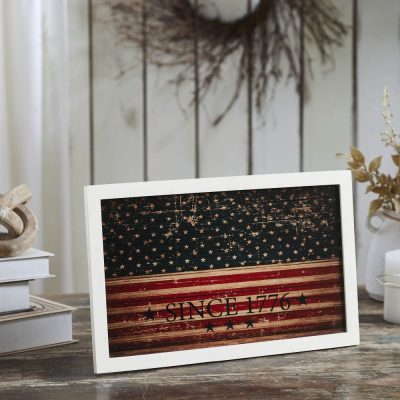 Vintage USA Flag Since 1776 MDF Wall Hanging 10x16