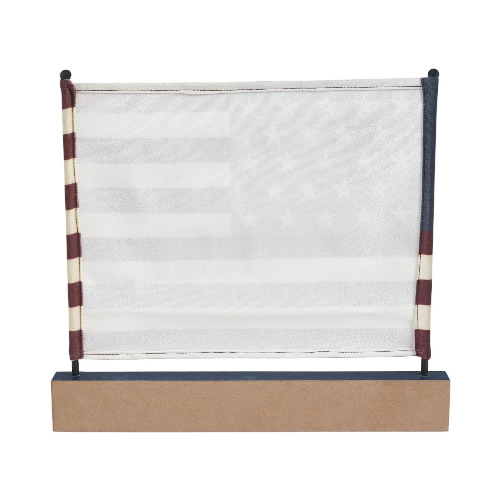 Canvas American Flag on Blue GBA MDF Base Decor 12x14x1 - Image 4