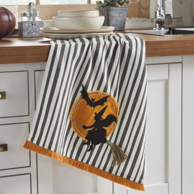 Witching Hour Spooky Halloween Kitchen & Dish Towel, 19x28 Decorative Cotton Towel