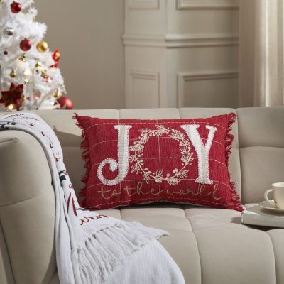 Joy to the World Fringed Pillow 14x20