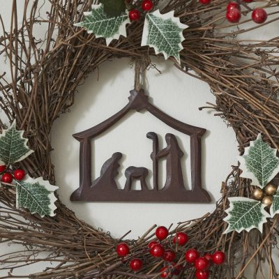 Nativity Scene Ornament Dark Finish - 5 inch