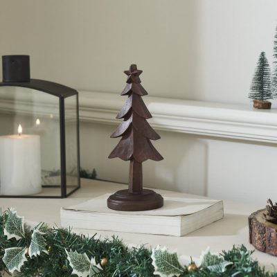 Peaceful Pine Dark Wooden Tree 9x3.5x3.5