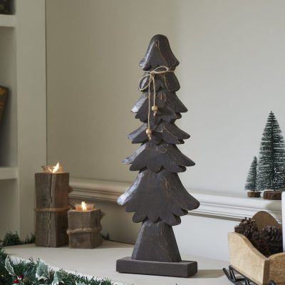 Tidings Timber Dark Wooden Tree 21x8x2
