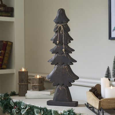 Tidings Timber Dark Wooden Tree 25x9x2
