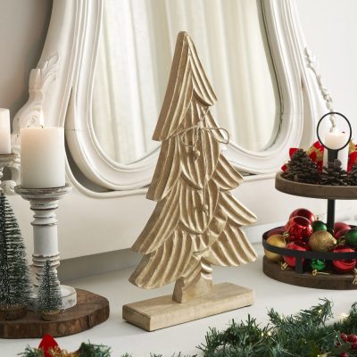 Brushed Gold Wooden Tree 19.5x11x3