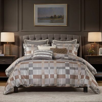 Madison Park Signature Prescott Jacquard Oversized Duvet Style Comforter Set in Taupe, King MPS10-601