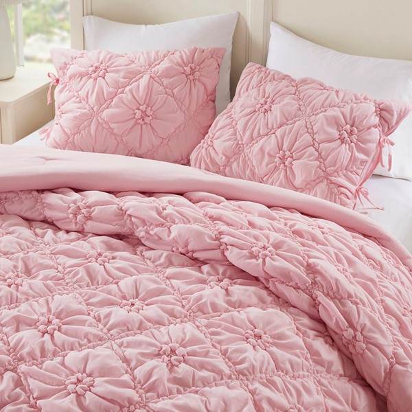 Intelligent Design Lily Comforter Set in Pink, King ID10-2472 - Image 3