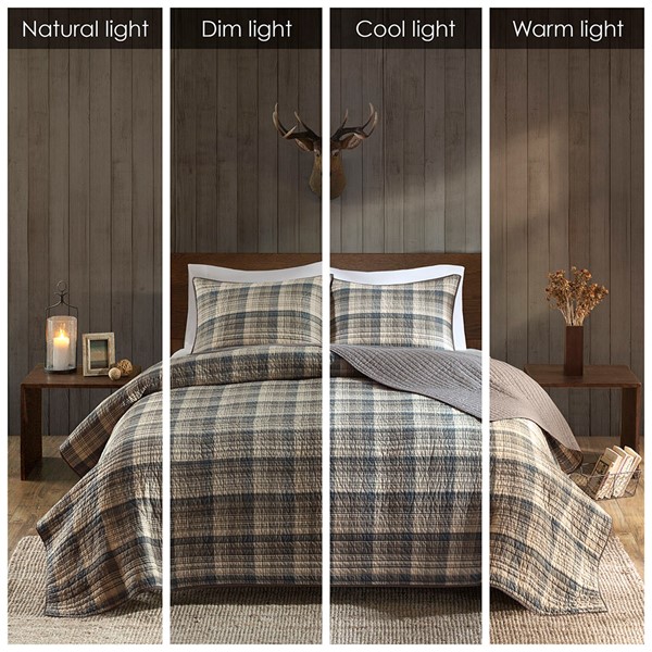 Woolrich Tasha 100% Cotton Oversized Quilt Mini Set in Tan, Full/Queen WR14-1787 - Image 5