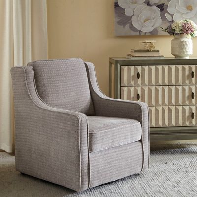 Madison Park Harris Chenille Swivel Chair in Grey, One Size MP103-0240