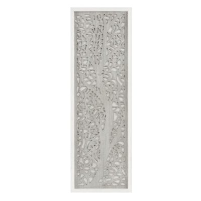 Madison Park Laurel Branches Laser Cut Tree Framed Panel Wall Decor in Grey, One Size MP95B-0274