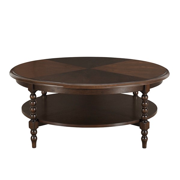 Martha Stewart Philippe Round Coffee Table with Shelf in Brown, One Size MT120-1202 - Image 6