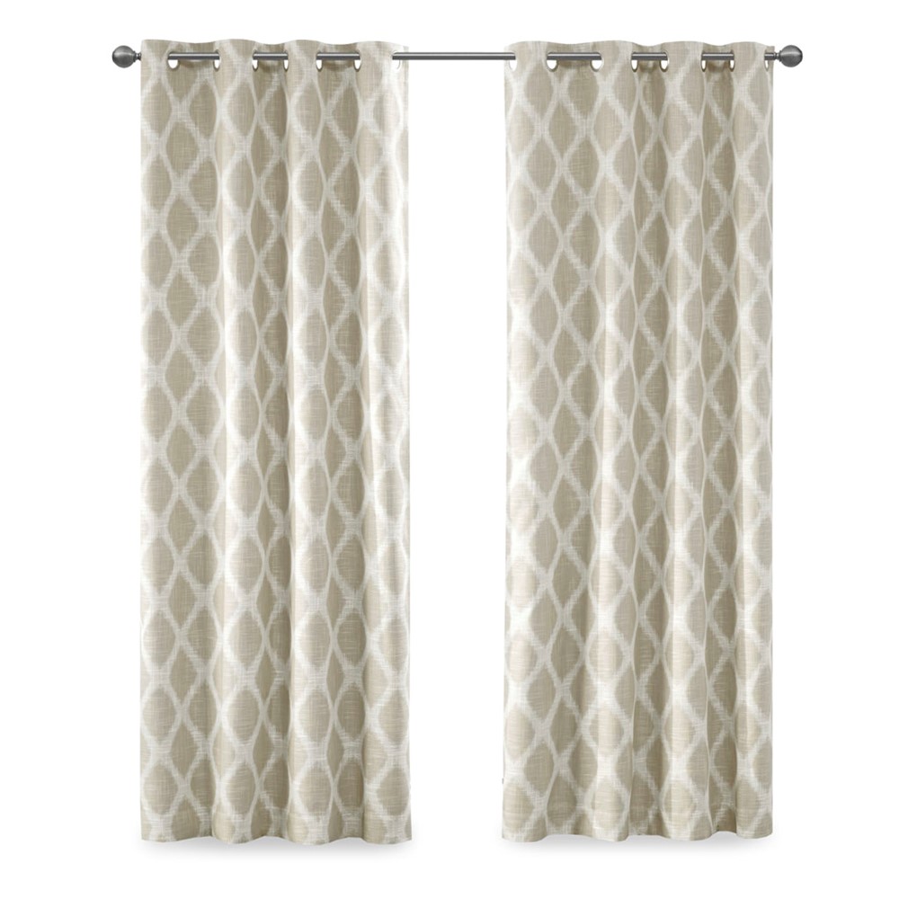 SunSmart Blakesly Printed Ikat Blackout Curtain Panel in Taupe, 50x95" SS40-0073 - Image 3