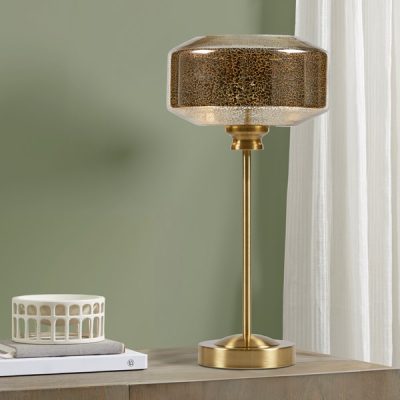 INK+IVY Lumivive 17" Mercury Glass Table Lamp in Gold, One Size 5DS153-0050