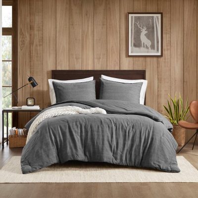 Woolrich Mckenzie Cotton Twill Washed Comforter Set in Grey, King/Cal King WR10-4030