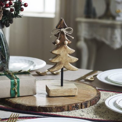 Two-Tone Natural Wooden Tree Small 9x3.5x2.5