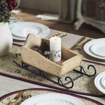 Snow Ride Natural Wooden Sleigh 6x14.75x5.75