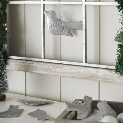 Brushed Metal Bird Ornament Set of 6 - 3.5 inch