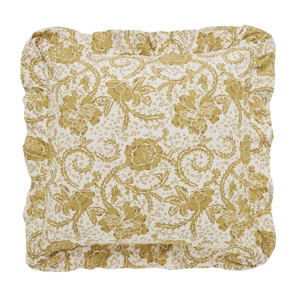 Dorset Gold Floral Queen Quilt 90Wx90L 8pc Bundle (Quilt, Pillow Cases, Euro Shams, Bed Skirt, Shams) - Image 4
