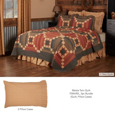 Maisie Twin Quilt 70Wx90L 3pc Bundle (Quilt, Pillow Cases)