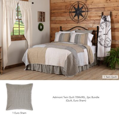 Ashmont Twin Quilt 70Wx90L 2pc Bundle (Quilt, Euro Sham)