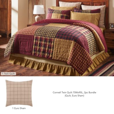 Connell Twin Quilt 70Wx90L 2pc Bundle (Quilt, Euro Sham)