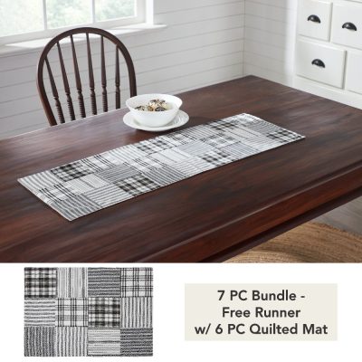 Sawyer Mill Black Runner Quilted 12x36 (7 PC Bundle)