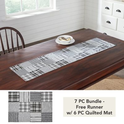Sawyer Mill Black Runner Quilted 12x48 (7 PC Bundle)