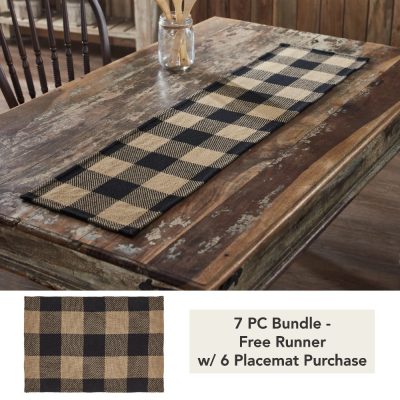 Black Check Runner 12x48 (7 PC Bundle)