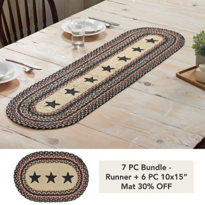 Colonial Star Jute Oval Runner 13x48 (7 PC Bundle)