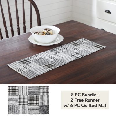 Sawyer Mill Black Runner Quilted 8x24 (8 PC Bundle)