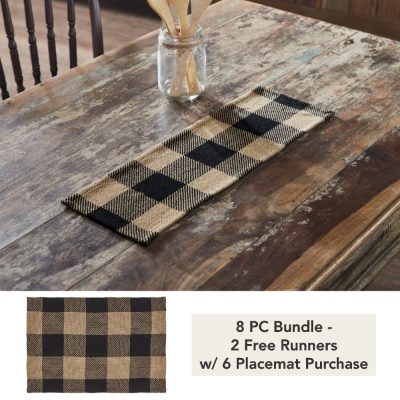 Black Check Runner 8x24 (8 PC Bundle)
