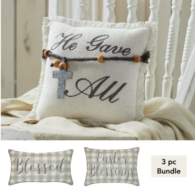 Celebrate Grace Inspirational Easter Pillows (3PC Bundle)
