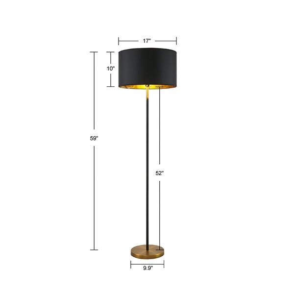 INK+IVY Hunts Metal Floor Lamp in Gold/Black, One Size MT154-0036 - Image 2