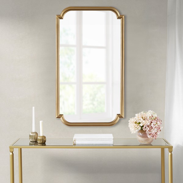 Madison Park Adelaide Gold Scalloped Wood Wall Mirror in Gold, One Size MP95F-0318 - Image 6