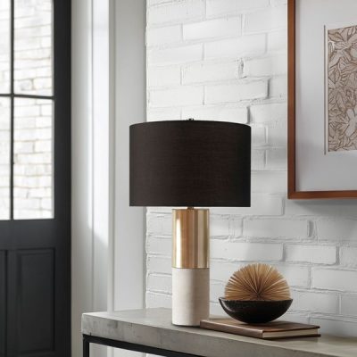 INK+IVY Fulton Metal and Concrete Table Lamp in Gold/Grey/Black, One Size MPS153-0079