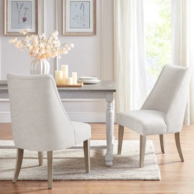 Martha Stewart Winfield Upholstered Dining chair Set of 2 in Ivory, Set of 2 MT108-0154