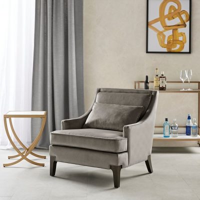 Martha Stewart Anna Arm Accent Chair in Light Grey, One Size MT100-0053