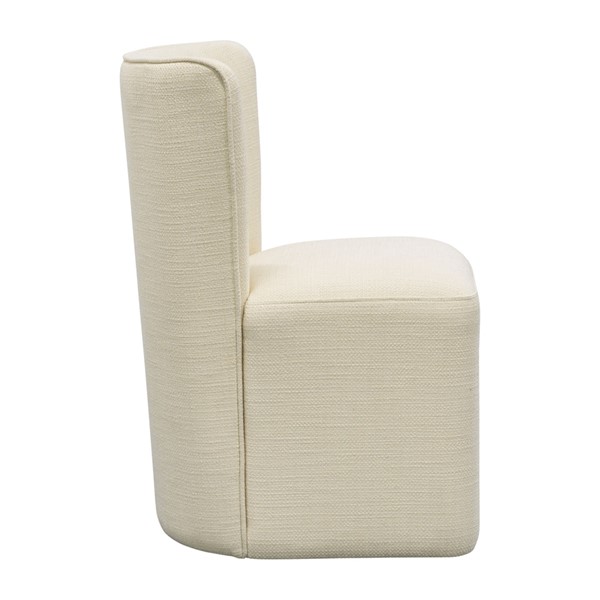 Madison Park Vela Dining Chair with castors in Cream, One Size MP108-1294 - Image 3