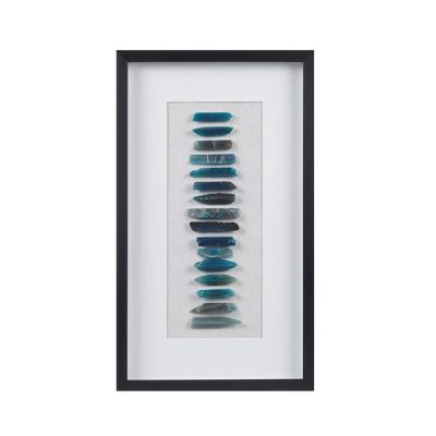 INK+IVY Cerulean Stones Framed Blue Agate Shadowbox Wall Decor Panel in Blue, One Size MT95B-0064