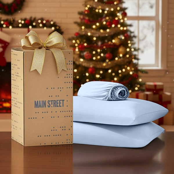 Main Street Sublime Serenity Luxury Sheet Set in Ice Blue, Twin OLX10-0025