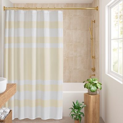 Madison Park Spa Waffle Shower Curtain with 3M Treatment in Cream, 72x72" MP70-8559
