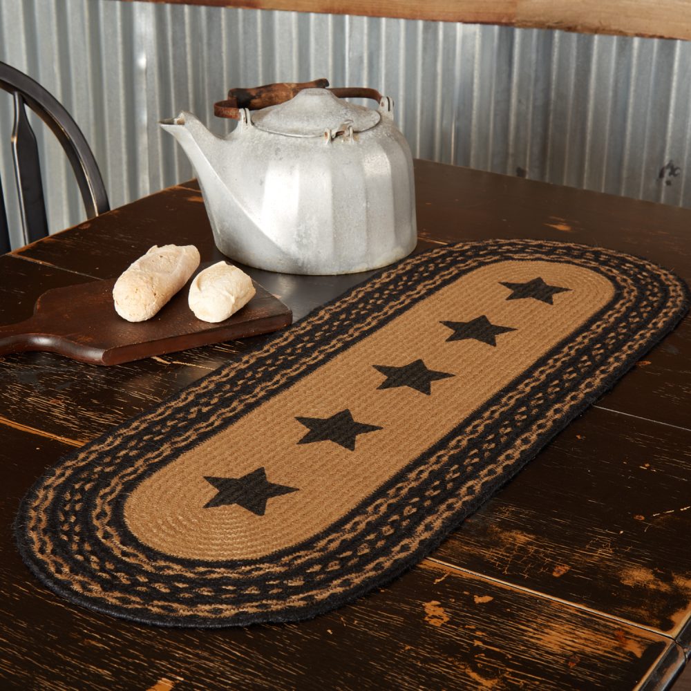 Farmhouse Jute Runner Stencil Stars 13x36 - Image 2