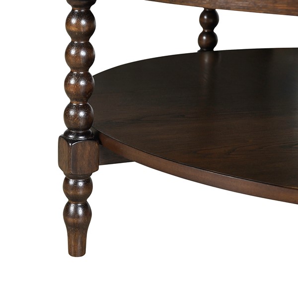 Martha Stewart Philippe Round Coffee Table with Shelf in Brown, One Size MT120-1202 - Image 2