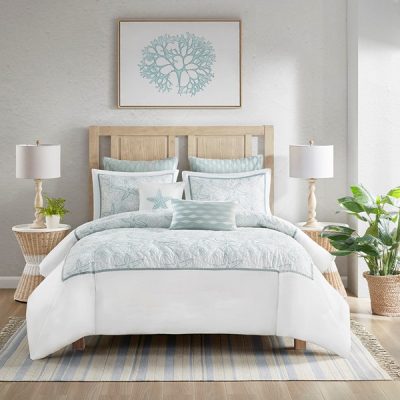 Harbor House Blue Maya Bay Duvet Cover Mini Set in White, Full/Queen HH12-1226