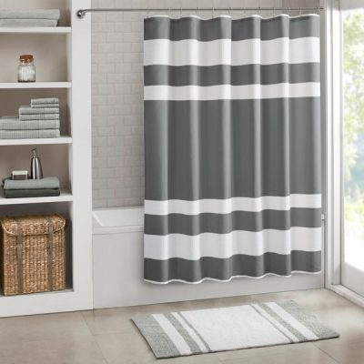 Madison Park Spa Waffle Shower Curtain with 3M Treatment in Charcoal, 72x78" MP70-8554