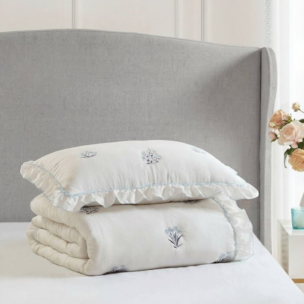 Intelligent Design Aglaia Quilt Set in Blue, Twin/Twin XL ID13-2514 - Image 3